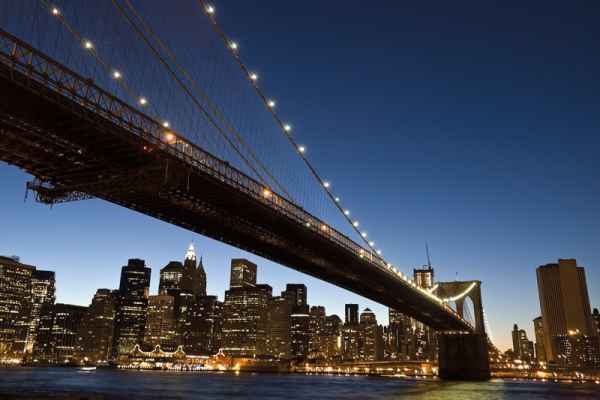 Carta da parati New York, Brooklyn Bridge Night